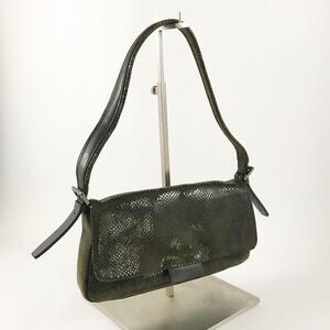 Sabina NY Dark Green Snake Pattern Shoulder Bag